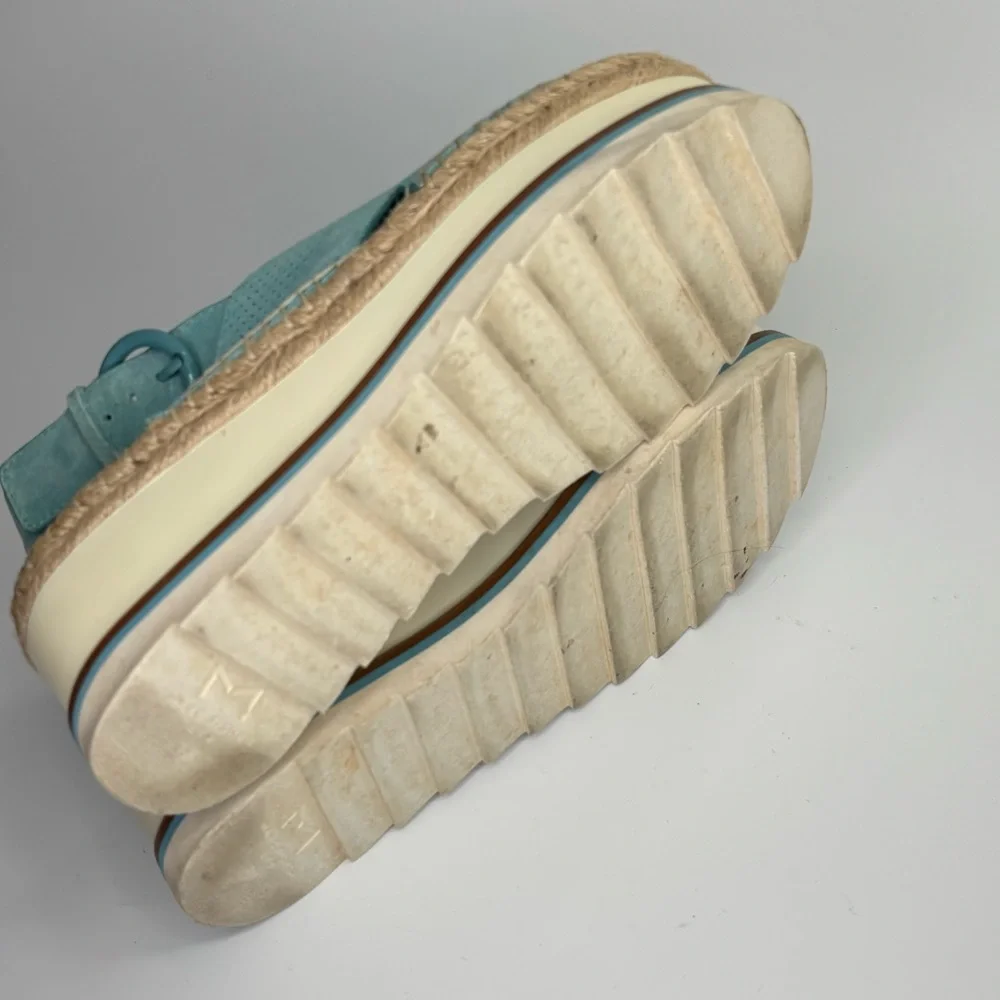 SH4 Marc Fisher LTD Gellyn Slingback Espadrille Platform Sandal Turquoise Size 7